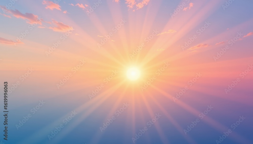 Naklejka premium a pastel sunrise gradient background a warm pastel sunrise gradient with subtle light flares, featuring gentle diagonal color flow, for mindfulness meditation digital artwork.