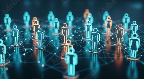 Abstract Network of People Connecting and Communicating in a Digital World