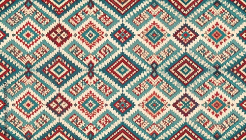 Vibrant Geometric Ethnic Textile Pattern mexican pattern