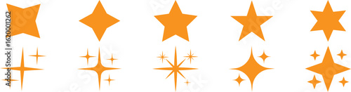 star icon. Sparkle vector icons set. Shine symbol illustration. star sign collection.