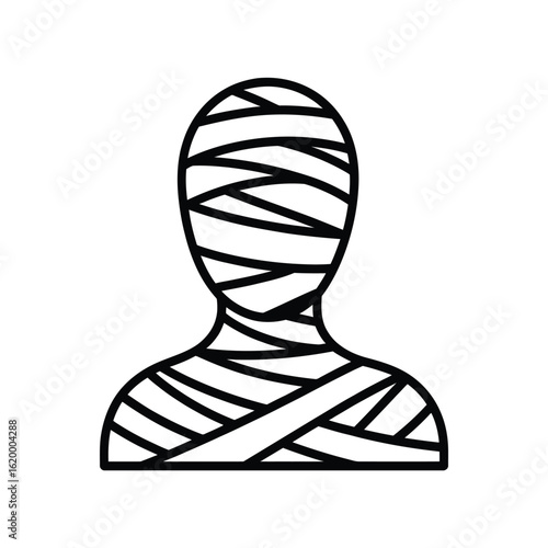 Stylized mummy icon with bandages