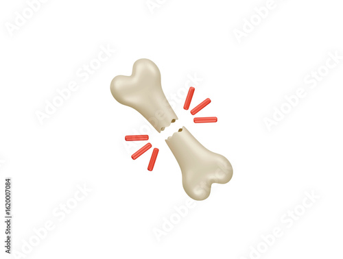 bone fracture icon 3d illustration render