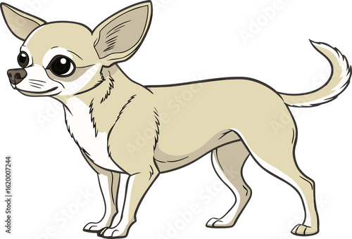High resolution full body illustration of a Chihuahua