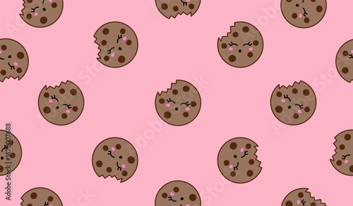 Cute cookies pattern background vector design