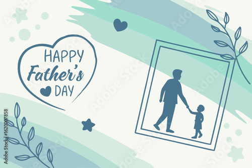 A beautifully painted water colour Father's Day background with soft colours and a heartfelt atmosphere