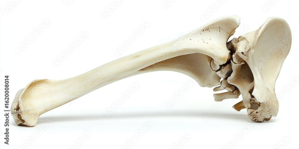 Fototapeta premium Anatomical scapula bone with smooth flat surface on white background
