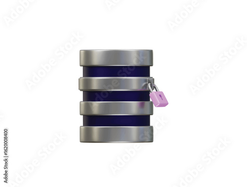 server lock icon 3d illustration render