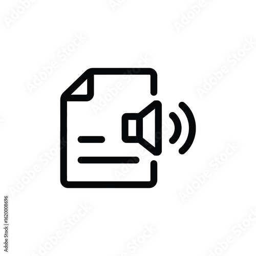 Document with audio speaker icon