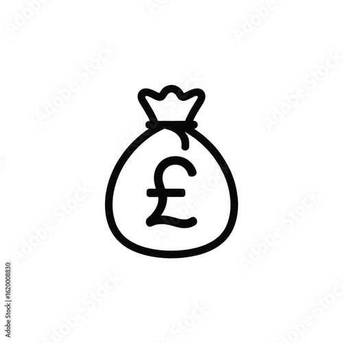 Money bag icon with pound sterling symbol