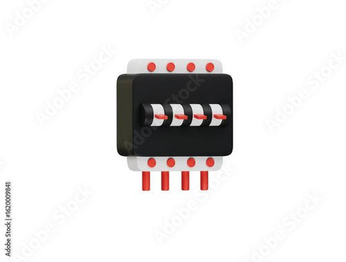 mcb switch icon 3d illustration render
