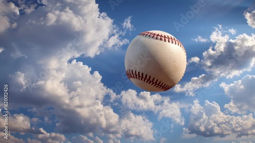 Baseball Flying in Blue Sky/青空を飛ぶ野球ボール8