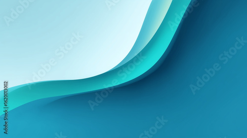 Minimalist Blue and White Abstract Wave Background with Copy Space
