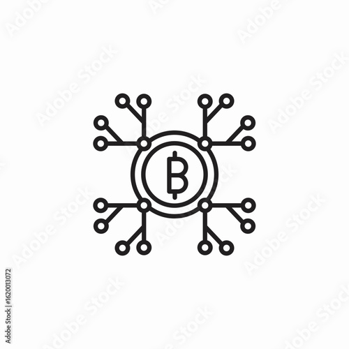 bitcoin network digital icon sign vector