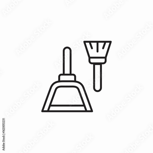 broom dustpan icon sign vector