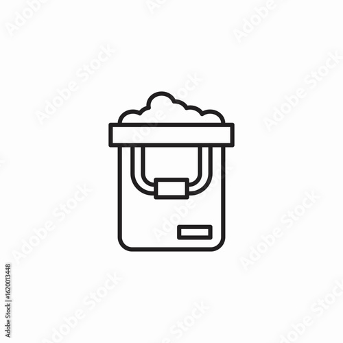 bucket with suds icon sign vector