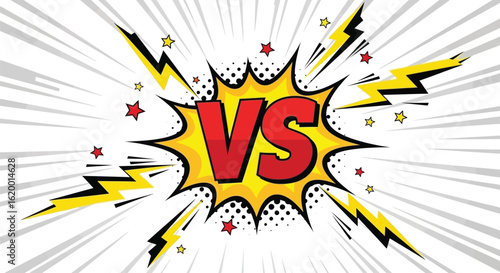 Comic Style vs Battle – Explosive Clash with Lightning Effects