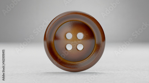 Close-Up Brown Sewing Button