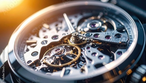 Wallpaper Mural Close-up View Of A Mechanical Watch Movement Torontodigital.ca