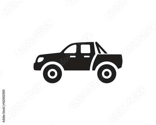 Vector illustration of a pickup car silhouette