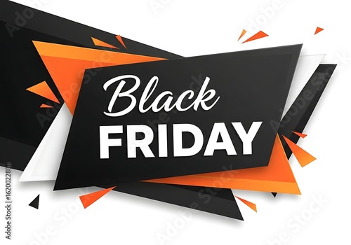 Abstract Black Friday sale banner with orange accents