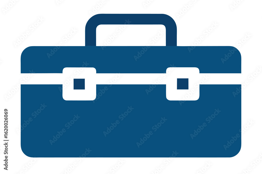 A blue toolbox with handle isolated on white background Ai Generated A blue toolbox with handle isolated on white background Ai Generated