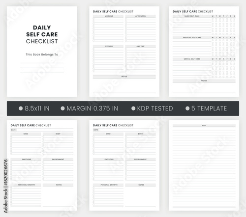 Daily Self Care Checklist Printable, Self Care Habit Tracker, self-care routine, self-love