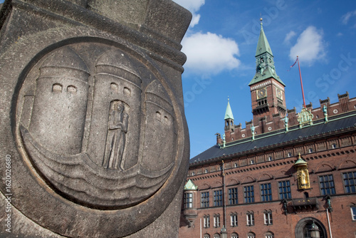 City emblem and City Hall, Copenhagen, Denmark, Scandinavia