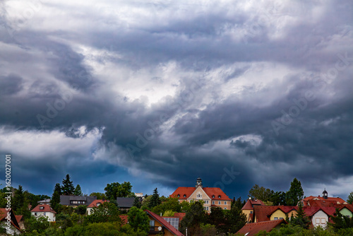 storm clouds over the city