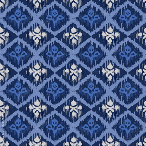 Seamless pattern,  ethnic background, fabric traditional, motif ornament, ikat pattern, seamless geometric, doodles line, geometric and tribal-inspired, freehand drawing design, handmade texttile. 