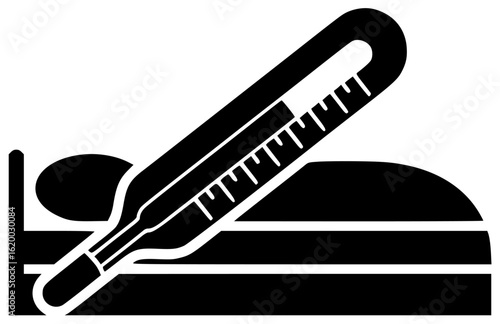 Thermometer standing on a table thermometer hanging on a wall in laboratory inserted into patients mouth stuck in ground floating in liquid attached to machine held by doctor surrounded by medical