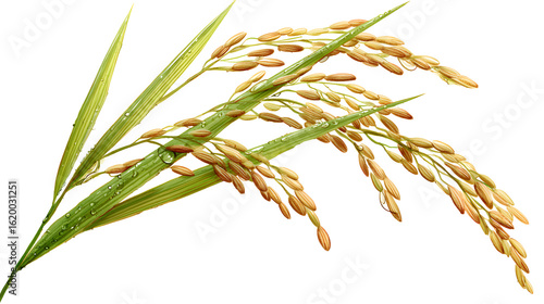 Rice plant isolated on a transparent  background