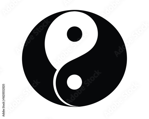 The yin yang symbol represents balance isolated on white background Ai Generated