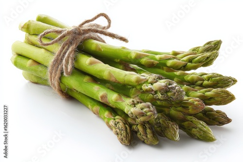 Fresh Green Asparagus Bundle Tied with Twine - Perfect for Culinary Use and Healthy Recipes