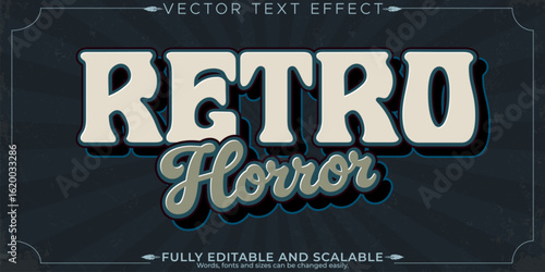 Retro sticker text effect, editable 70s and 80s text style