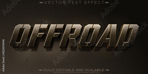 Editable text effect offroad, 3d dirty and adventure font style