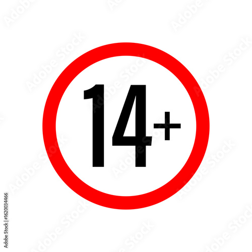 14+ red round age limit vector icon