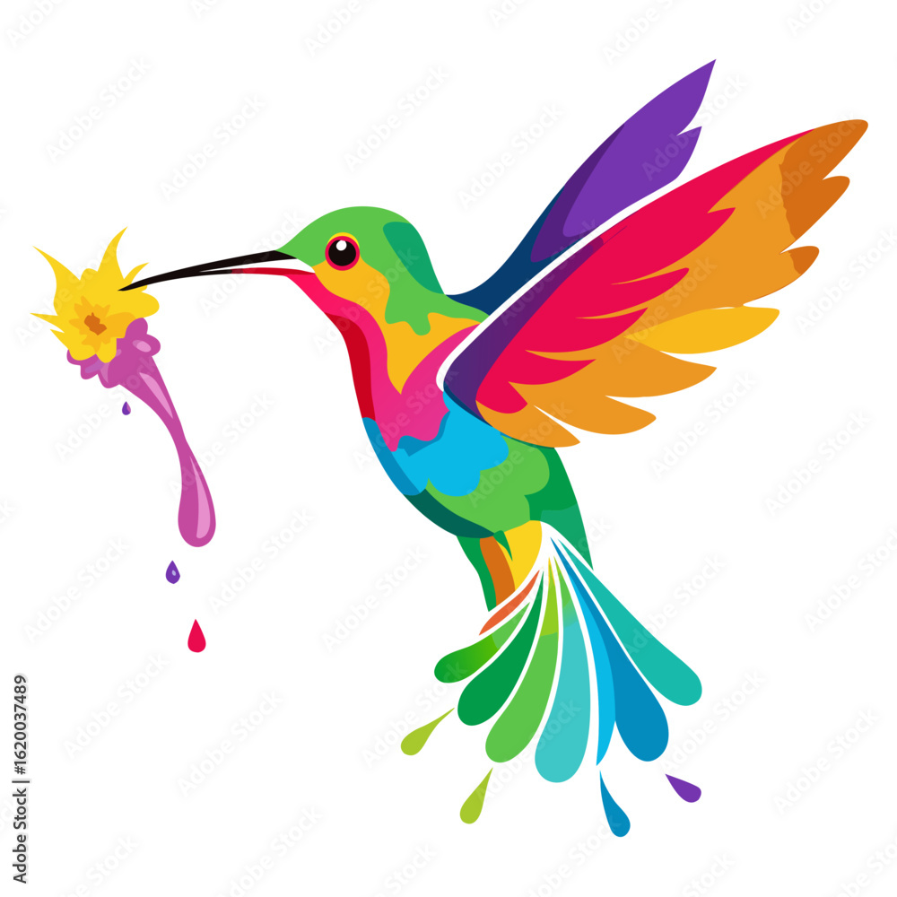 Fototapeta premium hummingbird and flower