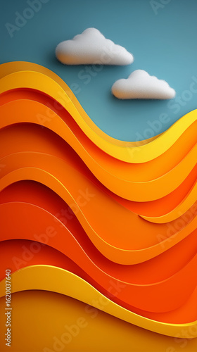 Colorful abstract wave background with dynamic curves and light elements for modern design