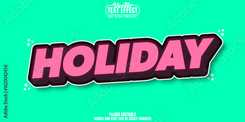 Holiday editable text effect, customizable bold and retro 3d font style