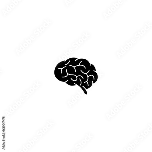 Human brain icon flat vector design. 