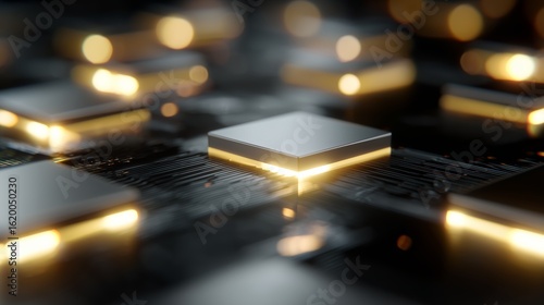 Wallpaper Mural Digital circuit board with illuminated microchips showcases advanced technology in modern electronics development Torontodigital.ca