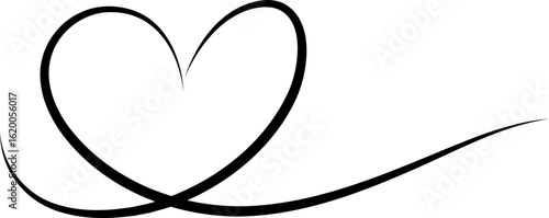 Love Heart Infinity Line Vector Illustration