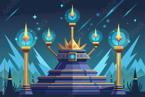 Mythical Pulsing Lights in Editable Layered SVG Style
