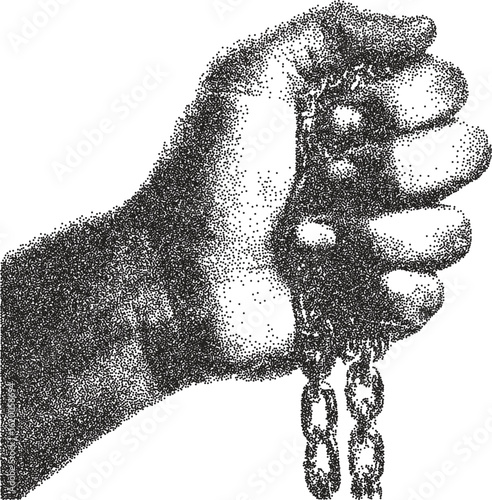 Chain retro y2k stipple design link halftone brutalist urban vector png with clear background, metal 2000s photocopy grunge tattoo gen z effect