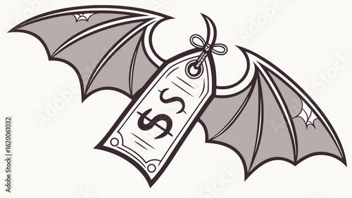 The devilish price tag a symbolic representation of expensive or predatory pricing strategies and their unseen costs