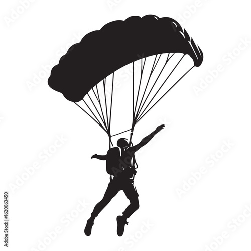 Minimalist Skydiving Silhouette Vector