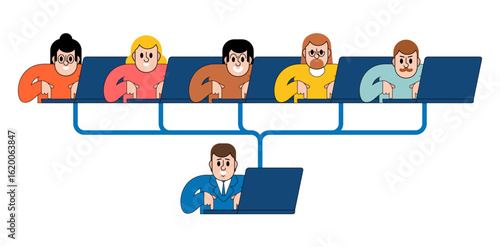 organizational chart with executives and employees. Great for presentations, corporate documents, and HR materials.