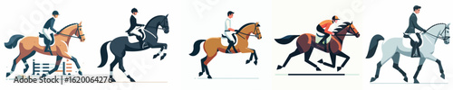 vector of a male horse racing athlete