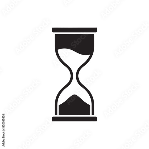 Simple Sand Timer Silhouette: Depicting Time Passing and the Essence of Countdown
