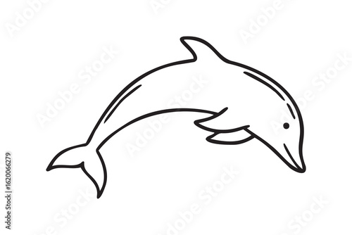 dolphin doodle hand drawn icon set. Outline drawing dolphin line clipart symbol collection